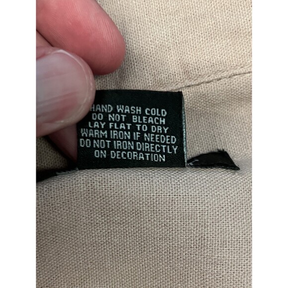 Trust Shirt Mens 3XL Beige Linen Blend Short Sleeve Button Up Casual Lightweight - Picture 7 of 7